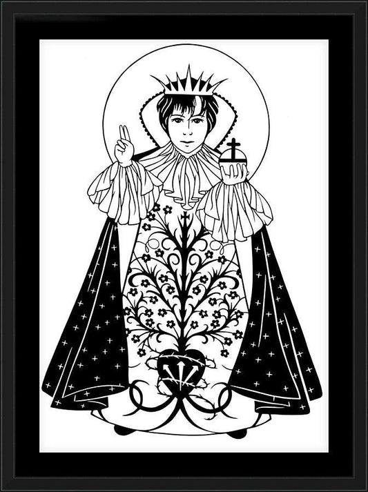 Wall Frame Black, Matted - Infant of Prague by Dan Paulos - Trinity Stores