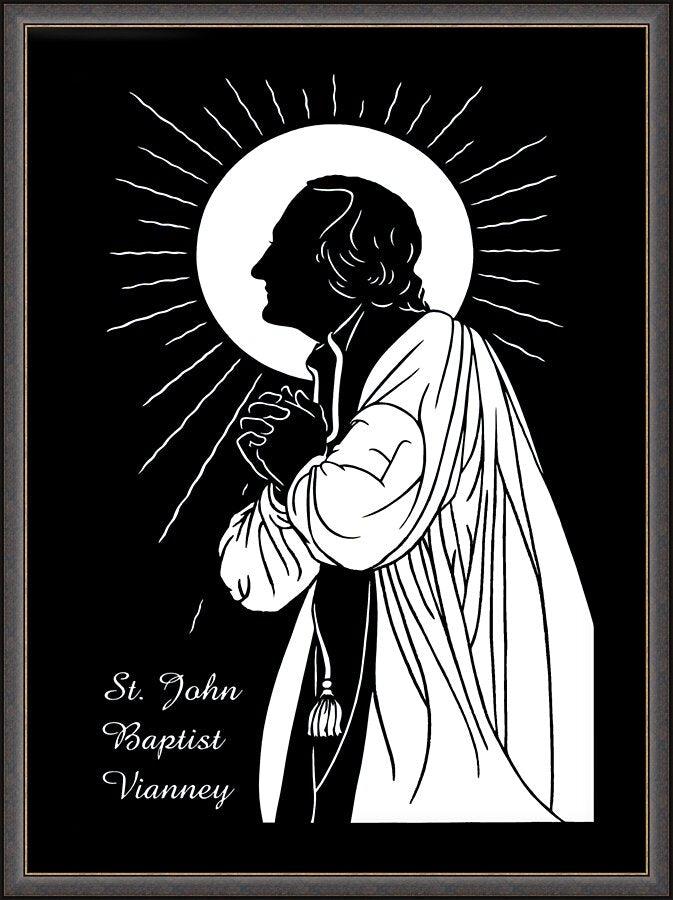 Wall Frame Espresso, Matted - St. John Baptist Vianney by Dan Paulos - Trinity Stores