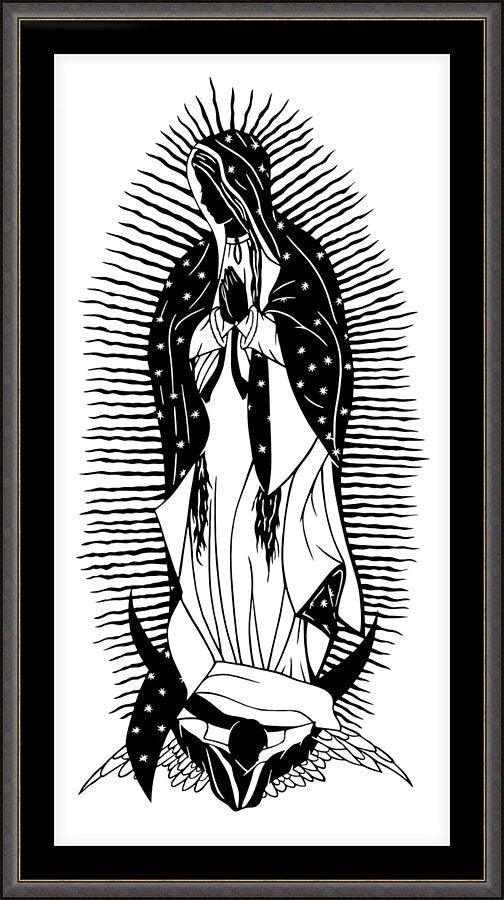Wall Frame Espresso, Matted - Our Lady of Guadalupe by Dan Paulos - Trinity Stores