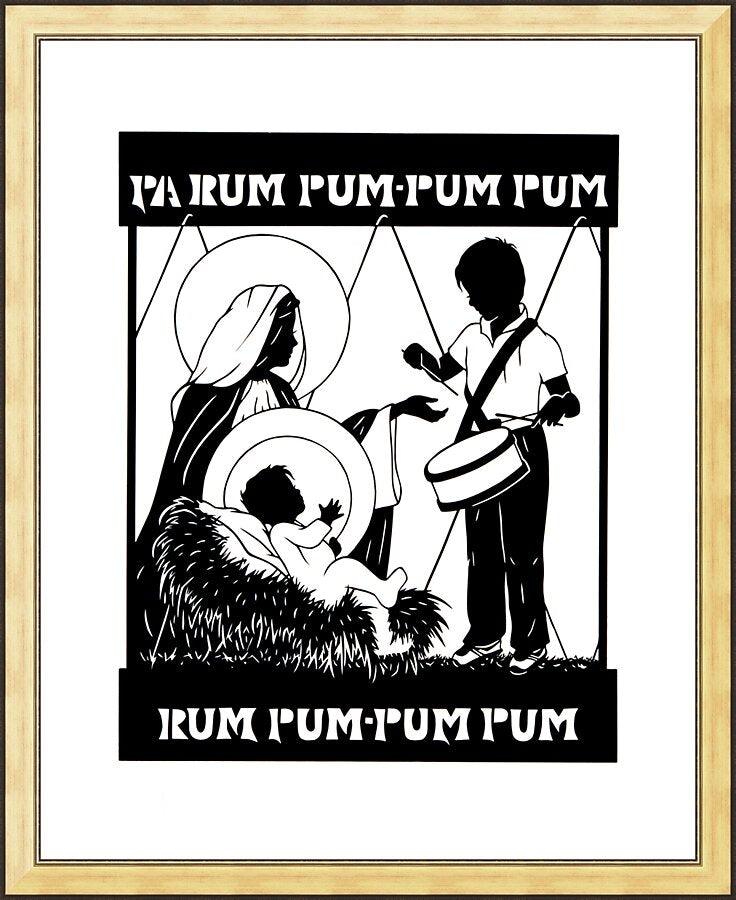 Wall Frame Gold - Little Drummer Boy by Dan Paulos - Trinity Stores