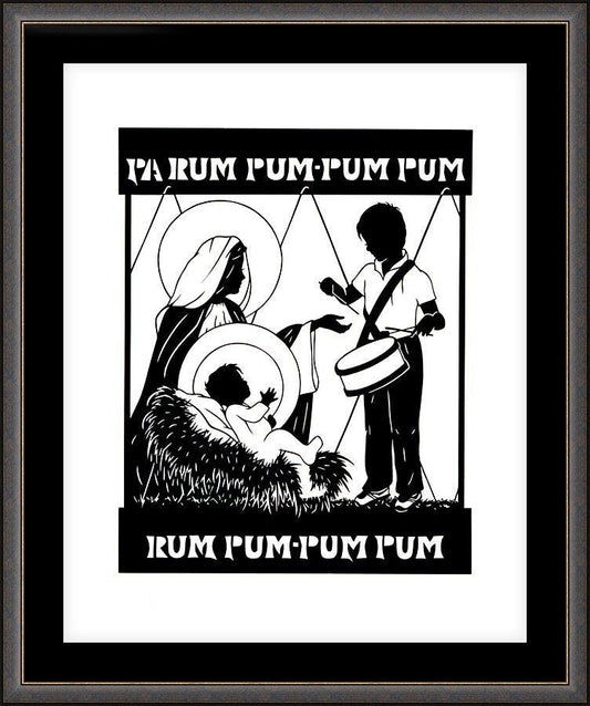 Wall Frame Espresso, Matted - Little Drummer Boy by Dan Paulos - Trinity Stores