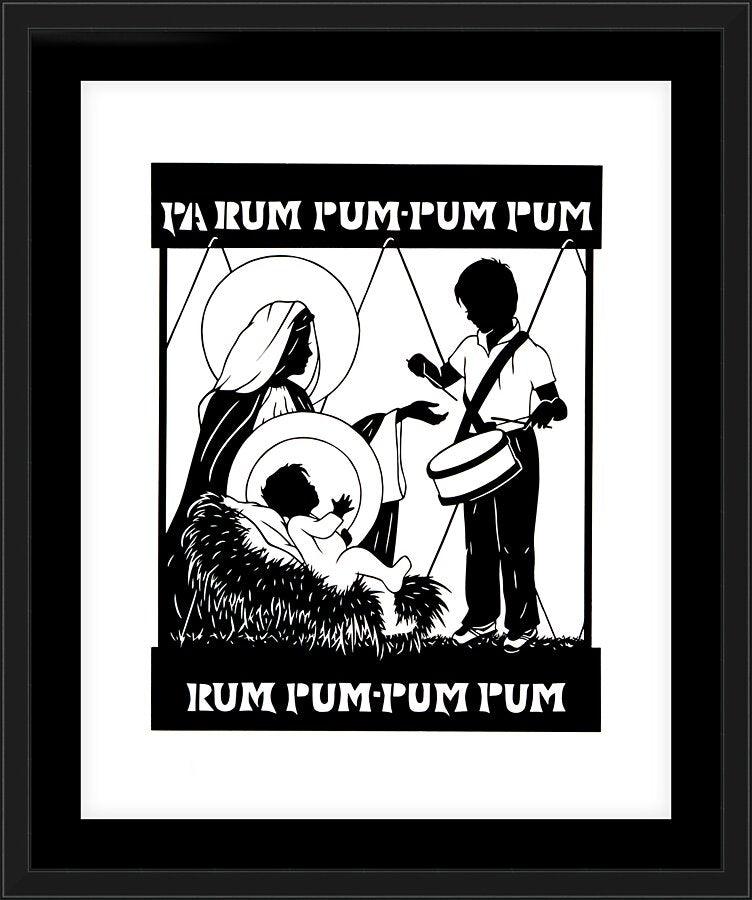 Wall Frame Black, Matted - Little Drummer Boy by Dan Paulos - Trinity Stores
