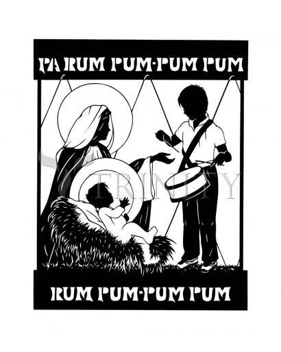 Wall Frame Black, Matted - Little Drummer Boy by Dan Paulos - Trinity Stores