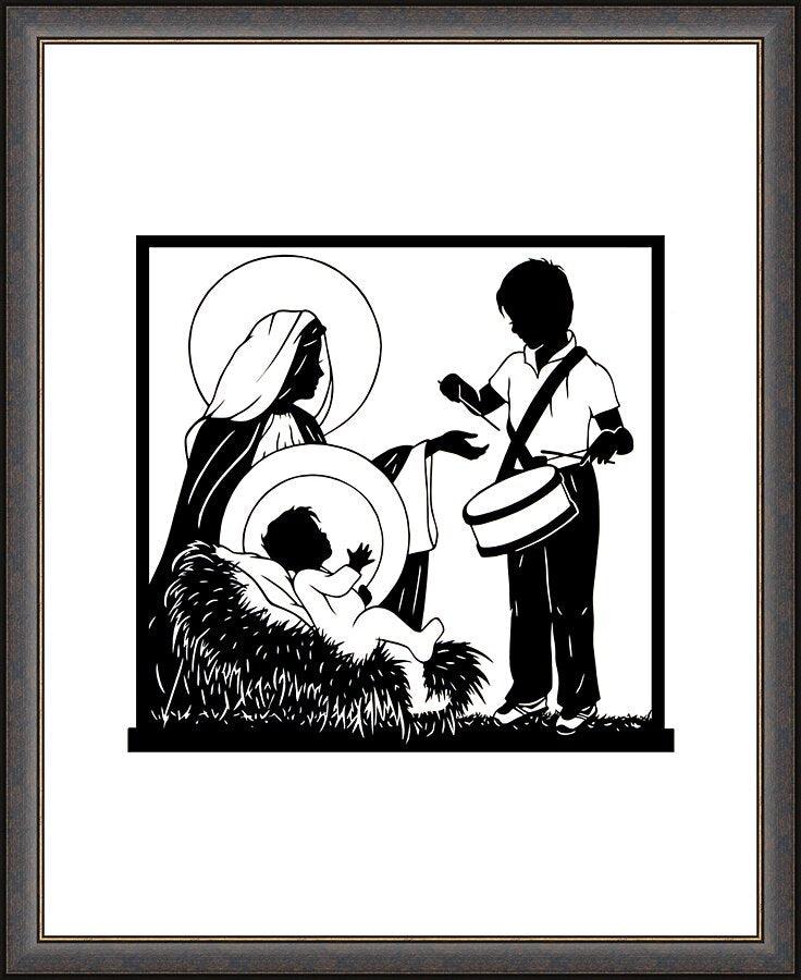Wall Frame Espresso - Little Drummer Boy - Detail by Dan Paulos - Trinity Stores