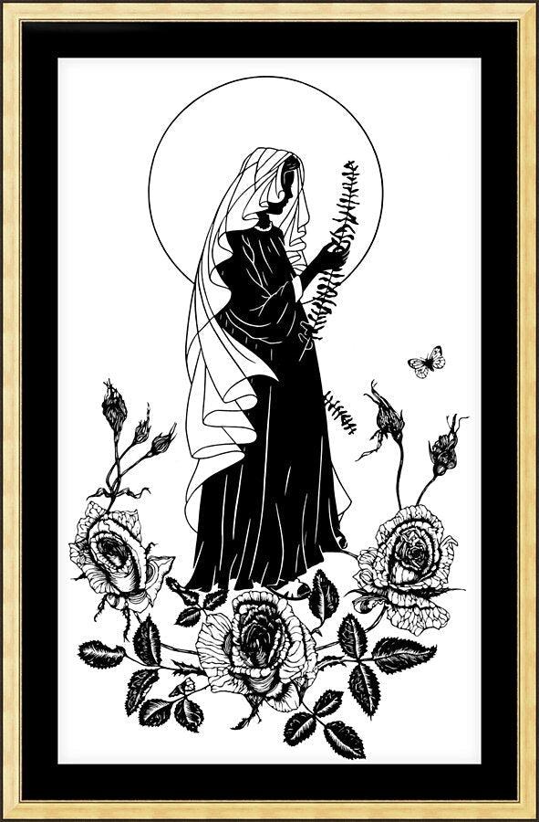 Wall Frame Gold, Matted - Lo, How A Rose E'er Blooming by Dan Paulos