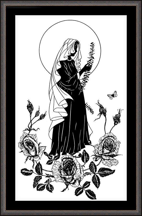 Wall Frame Espresso, Matted - Lo, How A Rose E'er Blooming by Dan Paulos