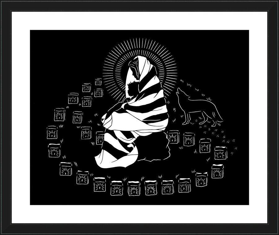 Wall Frame Black, Matted - Lighted Path by Dan Paulos - Trinity Stores