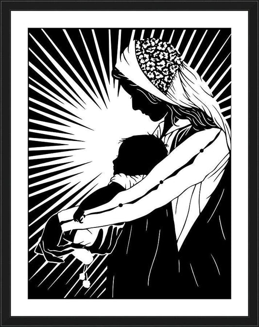 Wall Frame Black, Matted - Our Lady of the Light - ver.1 by Dan Paulos - Trinity Stores