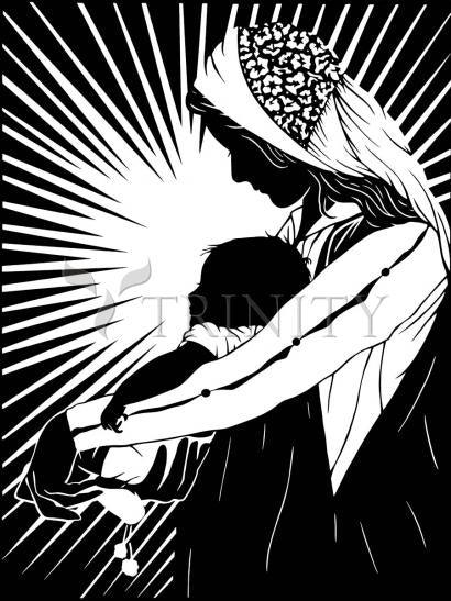 Wall Frame Gold, Matted - Our Lady of the Light - ver.1 by Dan Paulos - Trinity Stores