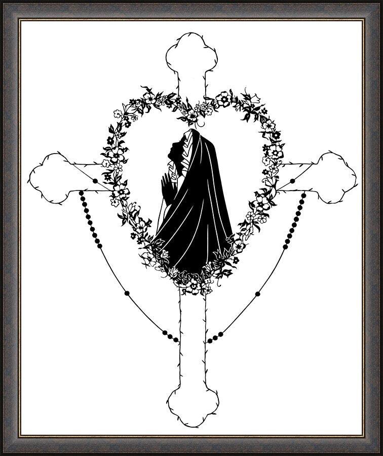 Wall Frame Espresso - Our Lady of the Rosary by Dan Paulos - Trinity Stores