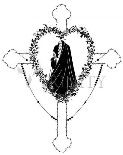 Wall Frame Black, Matted - Our Lady of the Rosary by Dan Paulos - Trinity Stores