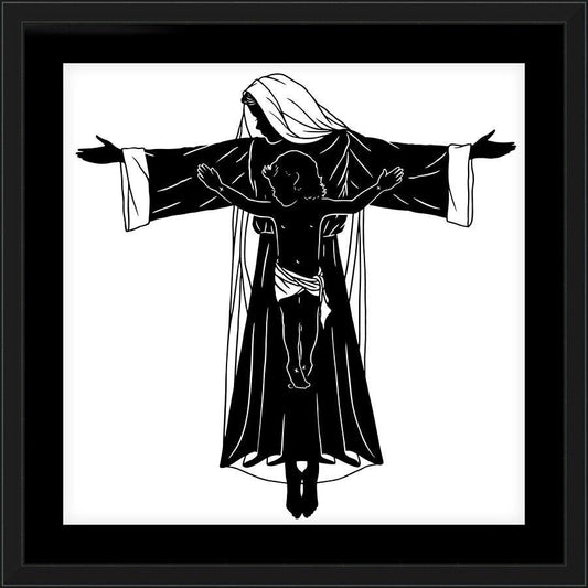 Wall Frame Black, Matted - Mary's Cross by Dan Paulos - Trinity Stores