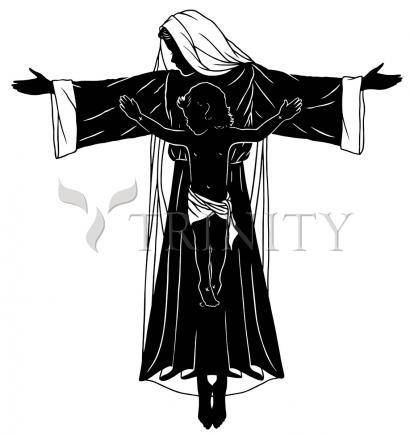 Wall Frame Gold, Matted - Mary's Cross by Dan Paulos - Trinity Stores