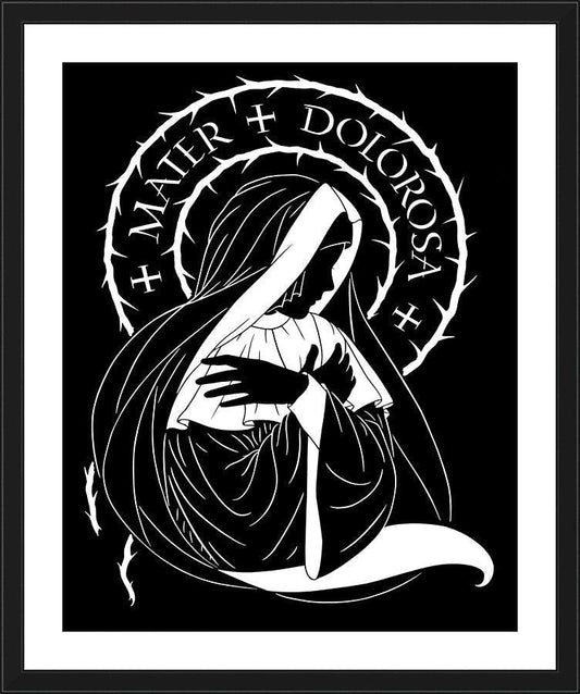 Wall Frame Black, Matted - Mater Dolorosa - Mother of Sorrows by Dan Paulos - Trinity Stores