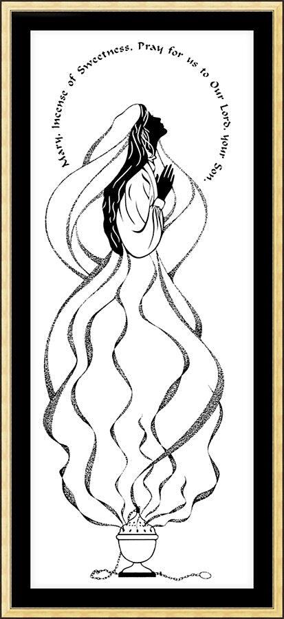 Wall Frame Gold, Matted - Mary Incense of Sweetness by Dan Paulos - Trinity Stores