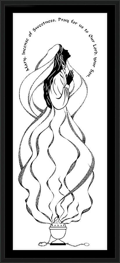 Wall Frame Black, Matted - Mary  Incense of Sweetness by Dan Paulos - Trinity Stores