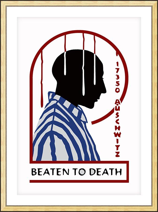 Wall Frame Gold, Matted - Martyr Józef Kowalski of Auschwitz by Dan Paulos - Trinity Stores