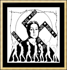 Wall Frame Gold - Madonna of the Slaughtered Jews by D. Paulos