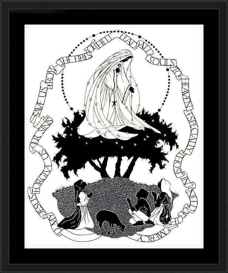 Wall Frame Black, Matted - Our Lady of Fatima by Dan Paulos - Trinity Stores