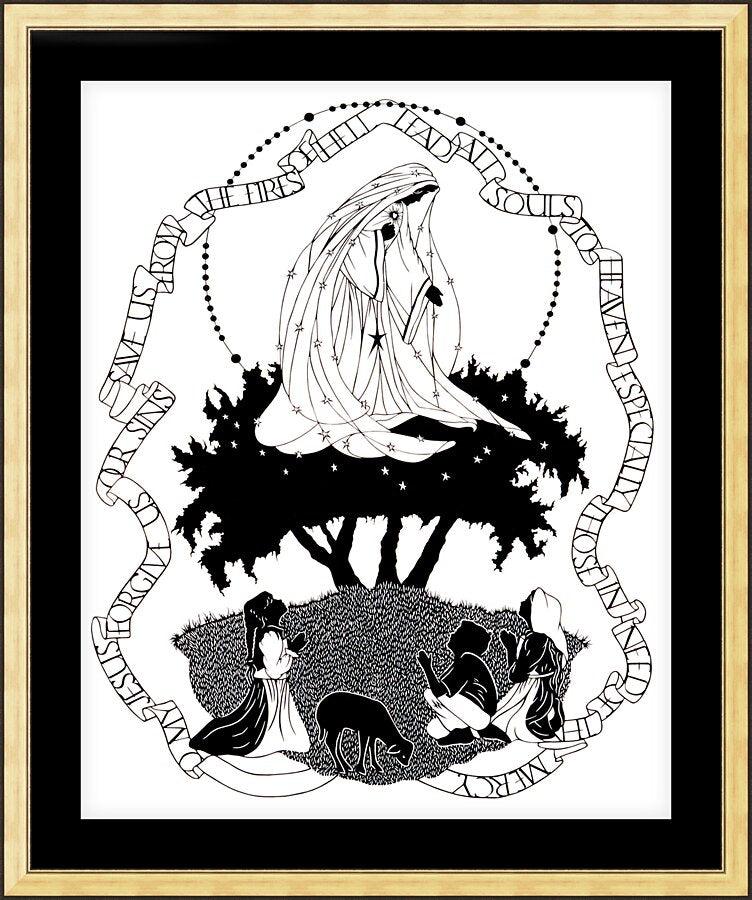 Wall Frame Gold, Matted - Our Lady of Fatima by Dan Paulos - Trinity Stores