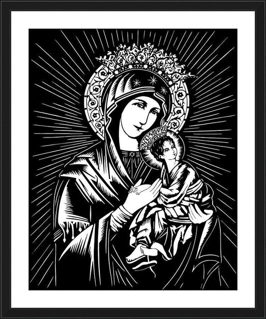 Wall Frame Black, Matted - Our Lady of Perpetual Help by Dan Paulos - Trinity Stores