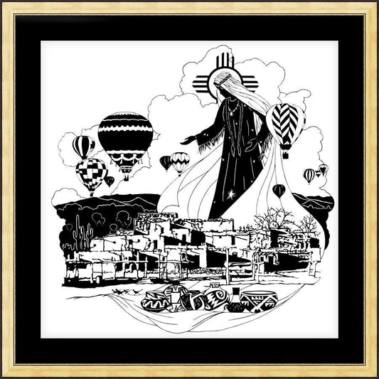 Wall Frame Gold, Matted - Our Lady of New Mexico by Dan Paulos - Trinity Stores