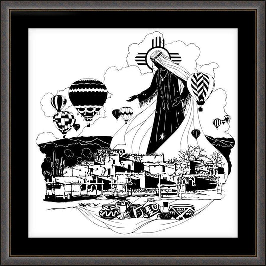 Wall Frame Espresso, Matted - Our Lady of New Mexico by Dan Paulos - Trinity Stores