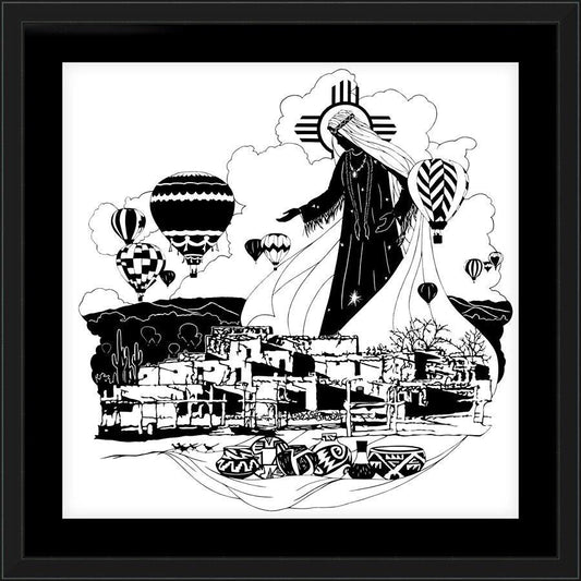 Wall Frame Black, Matted - Our Lady of New Mexico by Dan Paulos - Trinity Stores