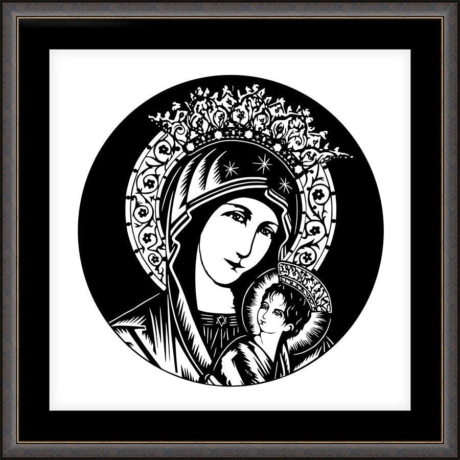 Wall Frame Espresso, Matted - Our Lady of Perpetual Help - Detail by Dan Paulos - Trinity Stores
