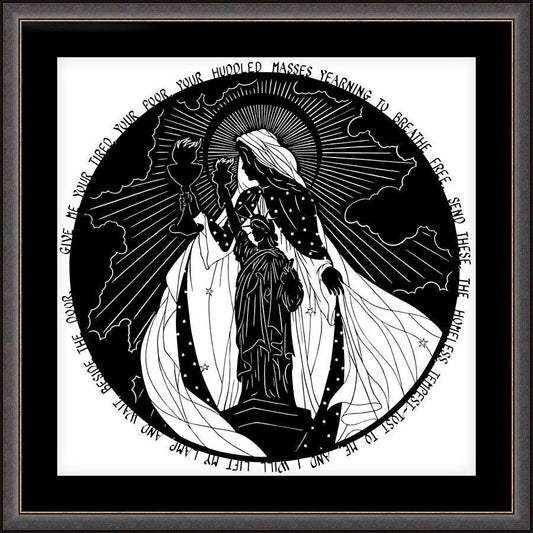 Wall Frame Espresso, Matted - O Towering Pillars of Freedom by Dan Paulos - Trinity Stores