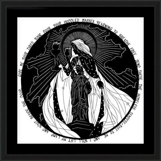 Wall Frame Black, Matted - O Towering Pillars of Freedom by Dan Paulos - Trinity Stores