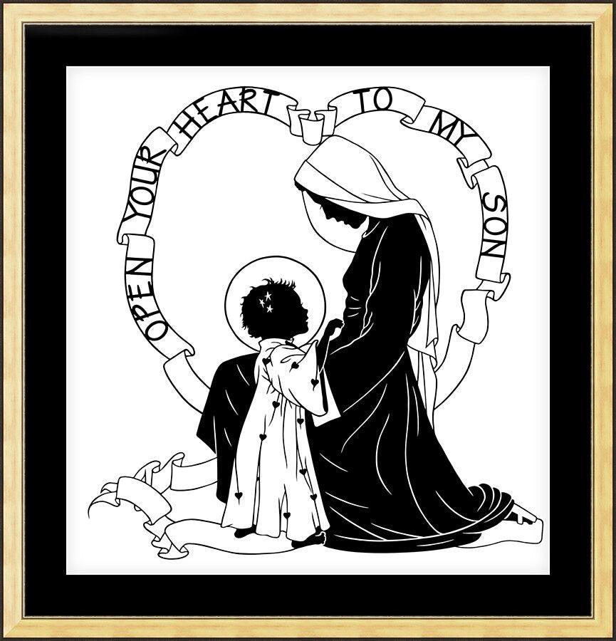 Wall Frame Gold, Matted - Open Your Heart To My Son - ver.1 by Dan Paulos - Trinity Stores