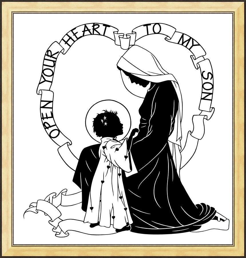 Wall Frame Gold - Open Your Heart To My Son - ver.1 by Dan Paulos - Trinity Stores