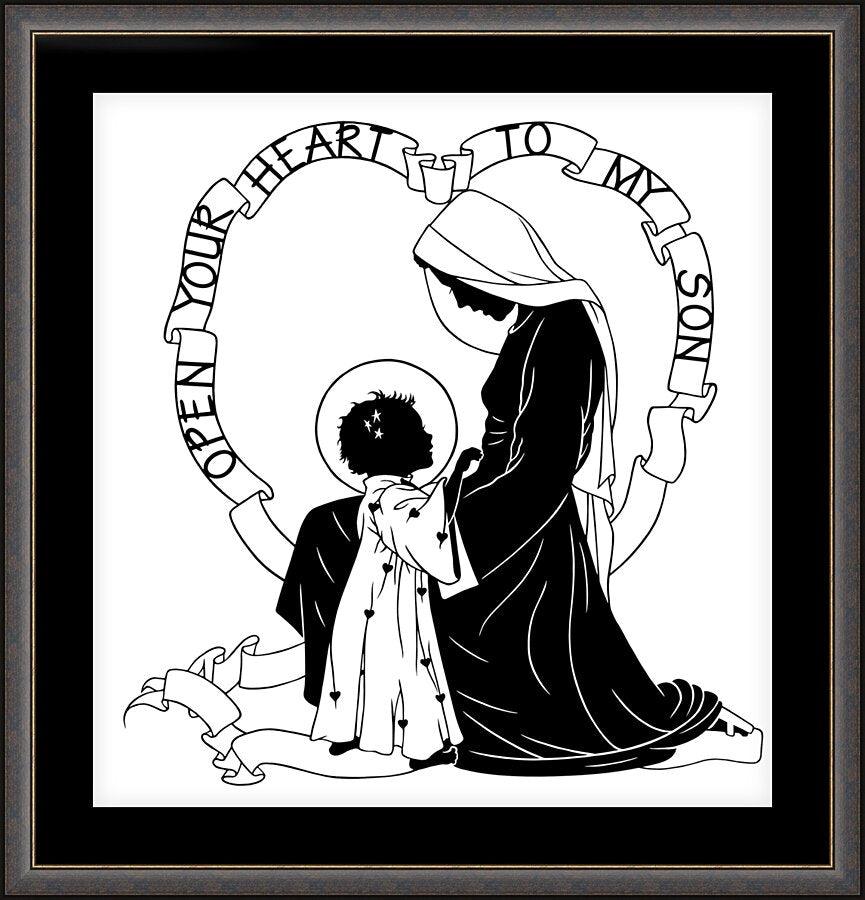 Wall Frame Espresso, Matted - Open Your Heart To My Son - ver.1 by Dan Paulos - Trinity Stores