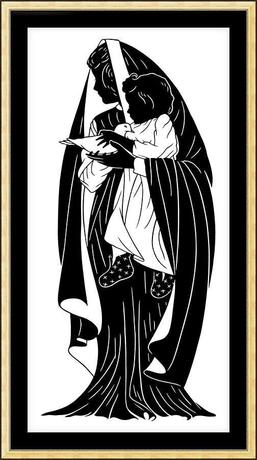 Wall Frame Gold, Matted - Mother of Peace by Dan Paulos - Trinity Stores