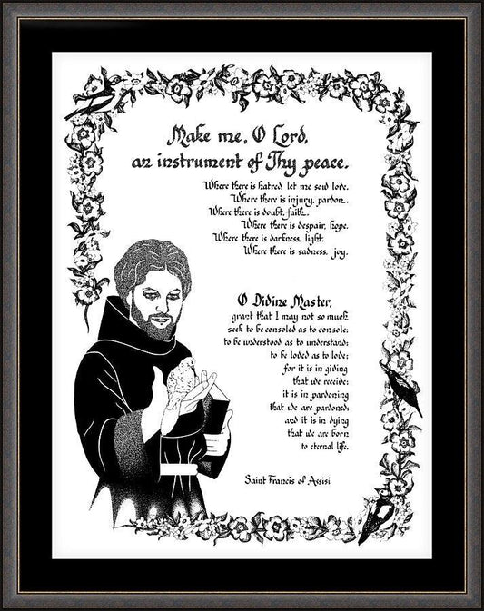 Wall Frame Espresso, Matted - Prayer of St. Francis by Dan Paulos - Trinity Stores
