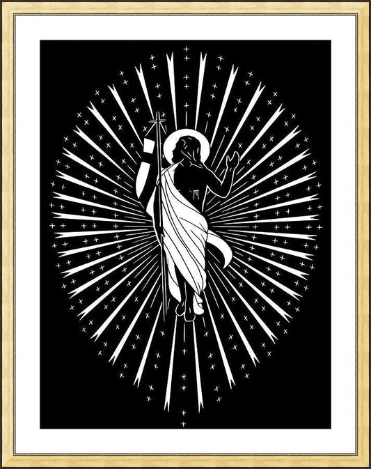 Wall Frame Gold, Matted - Resurrection by Dan Paulos - Trinity Stores