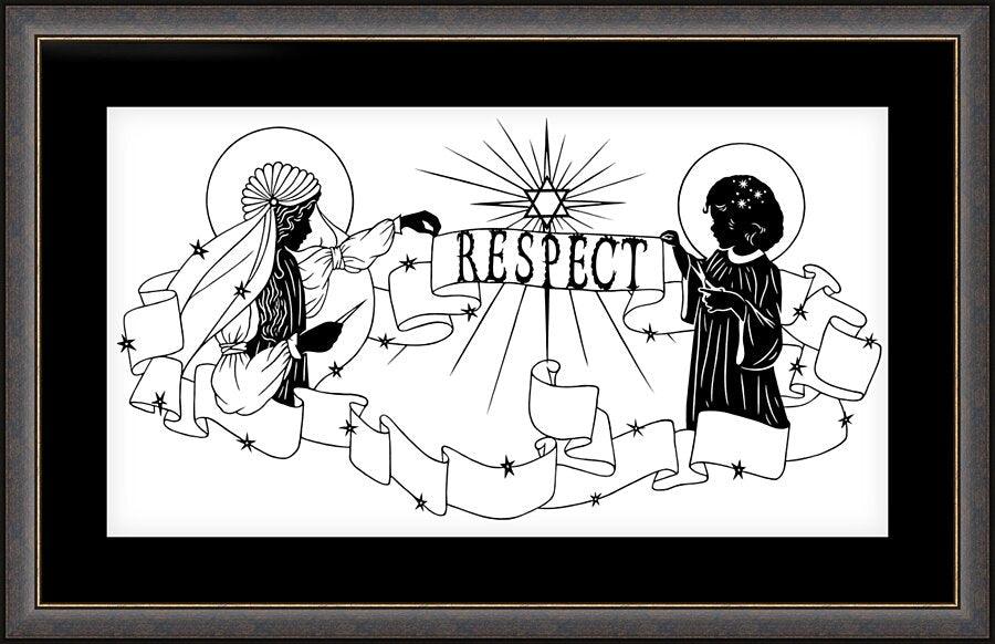 Wall Frame Espresso, Matted - Respect by Dan Paulos - Trinity Stores