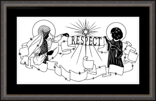 Wall Frame Espresso, Matted - Respect by Dan Paulos - Trinity Stores