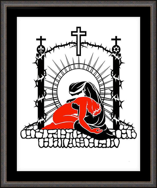 Wall Frame Espresso, Matted - Run With Your Sorrows by Dan Paulos - Trinity Stores
