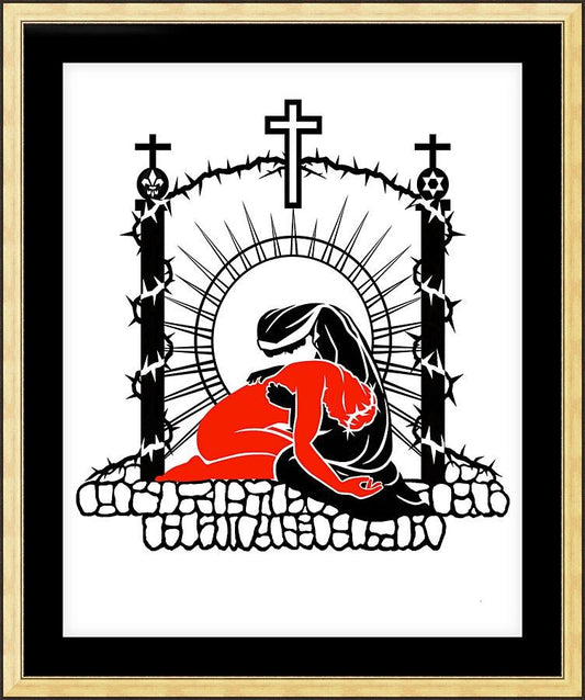 Wall Frame Gold, Matted - Run With Your Sorrows by Dan Paulos - Trinity Stores