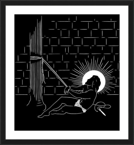 Wall Frame Black, Matted - Scourging by Dan Paulos - Trinity Stores