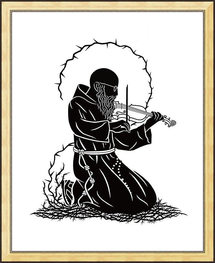 Wall Frame Gold - Bl. Solanus Casey Violin by Dan Paulos - Trinity Stores