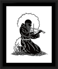 Wall Frame Black - Bl. Solanus Casey Violin by D. Paulos