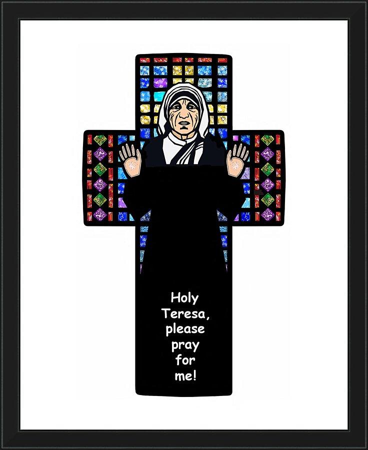 Wall Frame Black - St. Teresa of Calcutta Cross by Dan Paulos - Trinity Stores