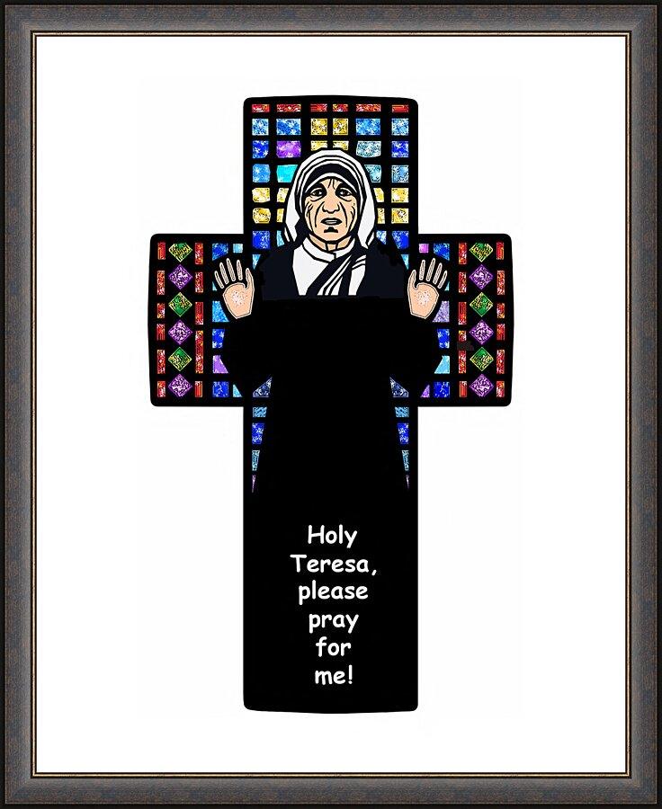 Wall Frame Espresso - St. Teresa of Calcutta Cross by Dan Paulos - Trinity Stores