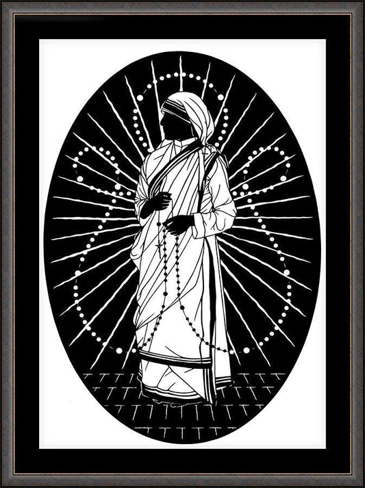 Wall Frame Espresso, Matted - St. Teresa of Calcutta - Love to Pray by Dan Paulos - Trinity Stores