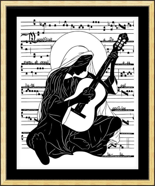 Wall Frame Gold, Matted - Magnificat - Guitar by Dan Paulos - Trinity Stores