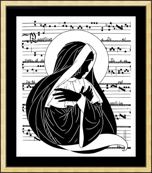 Wall Frame Gold, Matted - Magnificat - Folded Hands by Dan Paulos - Trinity Stores