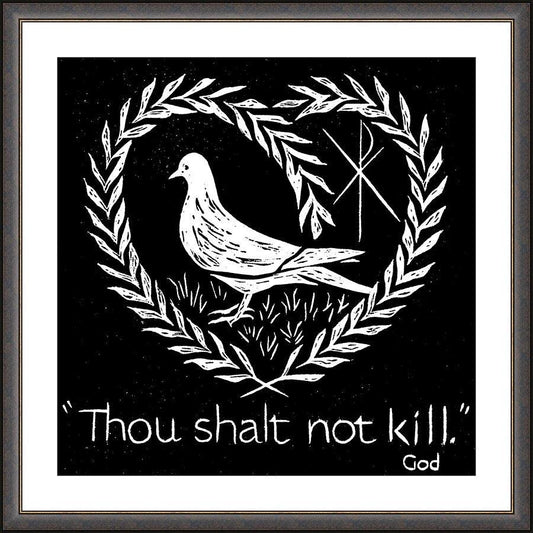 Wall Frame Espresso, Matted - Thou Shalt Not Kill by D. Paulos